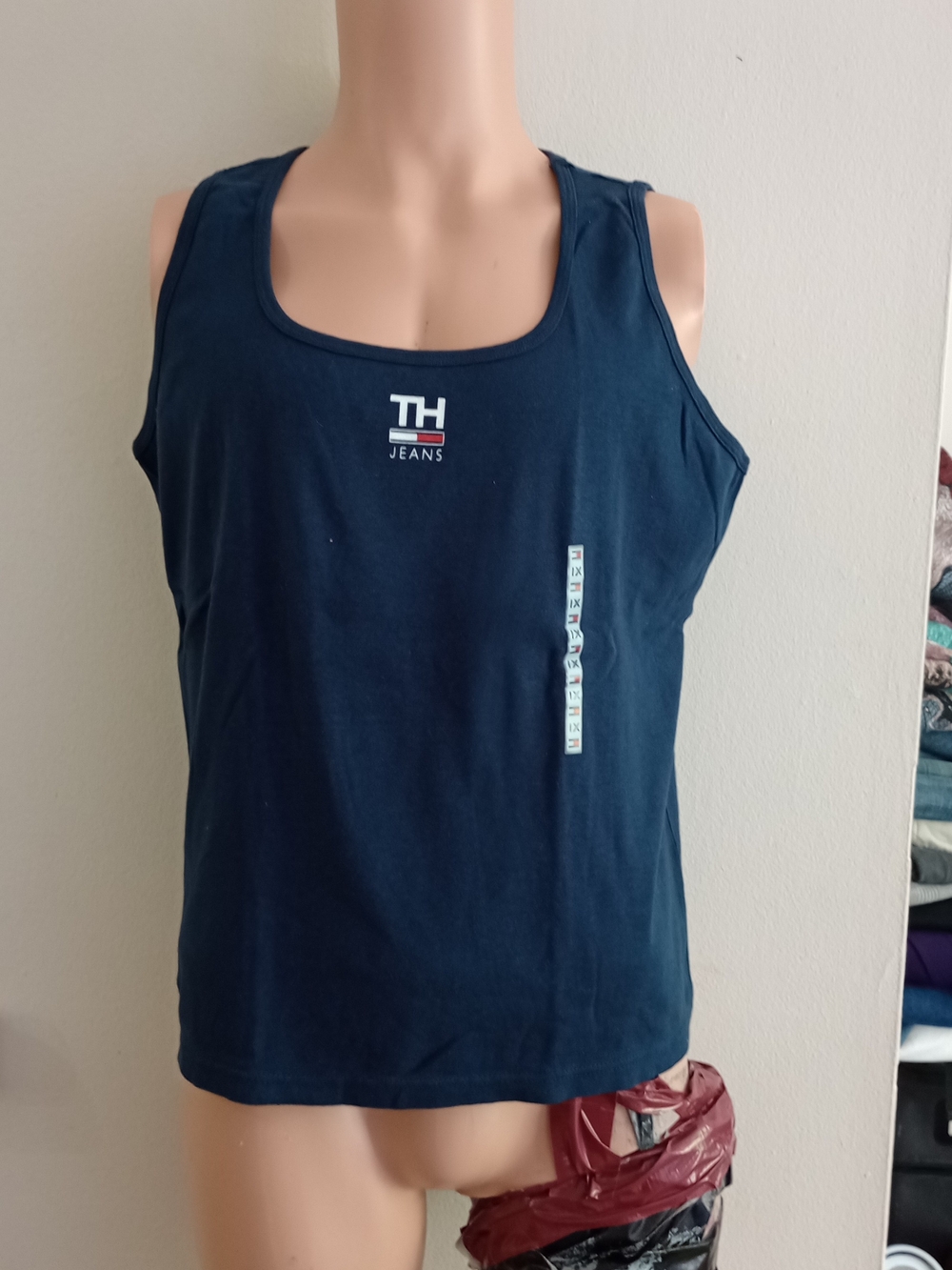Tommy Hilfiger Navy Blue Logo Tank Top - TH Jeans New With Tags